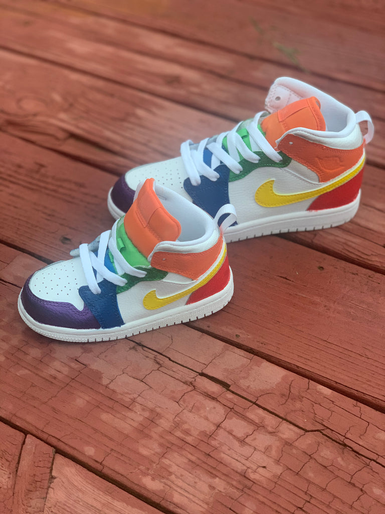 custom rainbow jordans