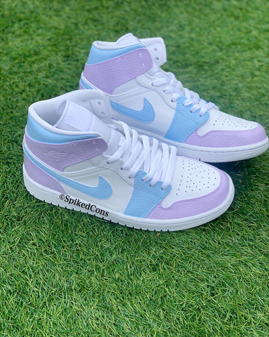 Custom Purple \u0026 Blue Jordan 1s -Grade 