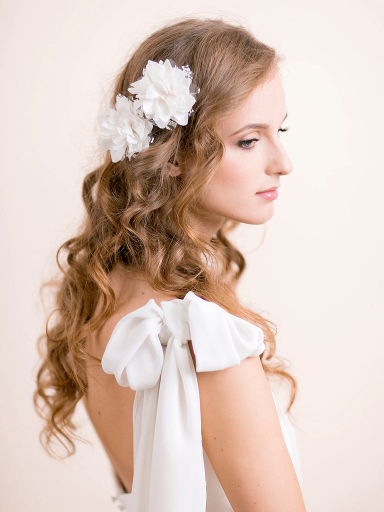 flower hair clips for weddings