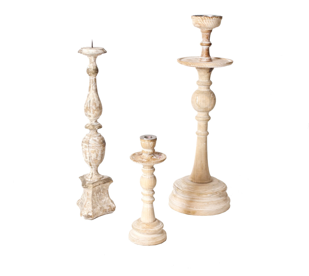 wooden candlesticks