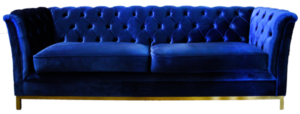 royal blue velvet sofa flat bed