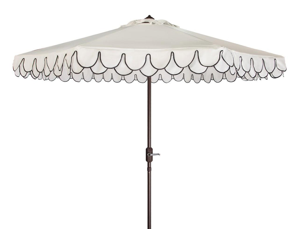 White with Black Trim Umbrella and Stand - Ooh! Events ...