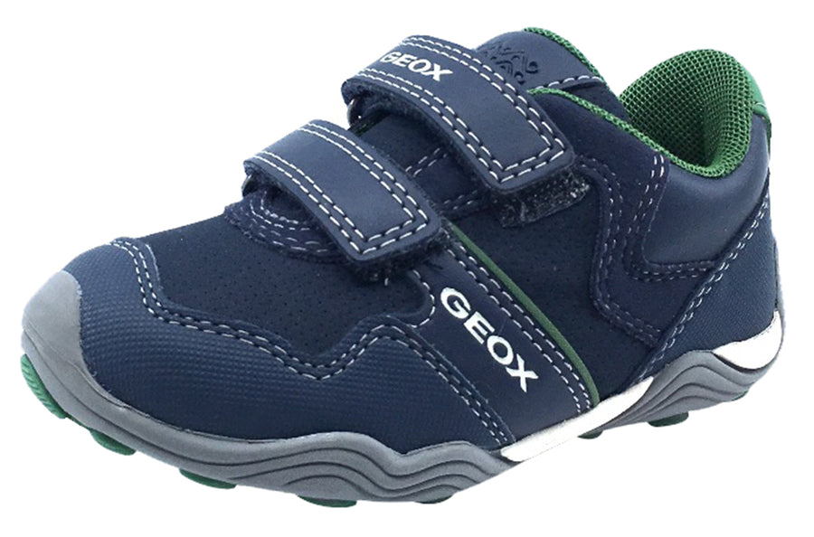 sagging varemærke Svare GEOX Boy's Arno Velcro Sneaker Tennis Shoes, Navy/Green – Just Shoes for  Kids