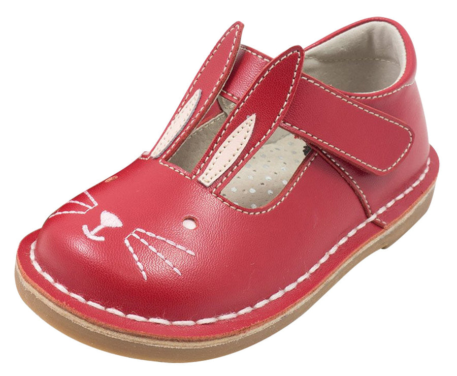 Livie & Luca Girl's Molly Red Leather Bunny Character Hook and Loop Ma –  Just Shoes for Kids
