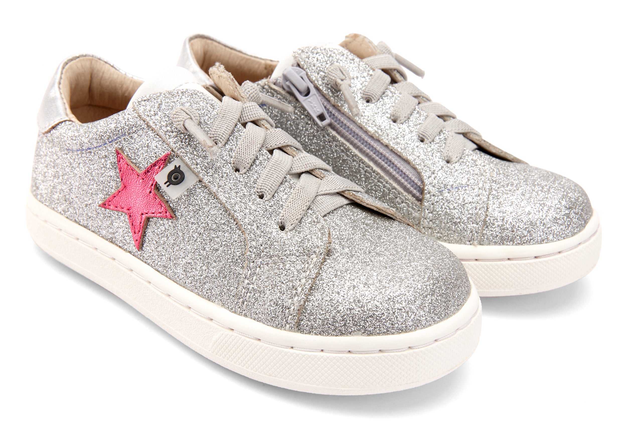 Old Soles Girl's Milky Way Sneaker Shoes - Glam Argent/Silver/Snow/Fuc ...