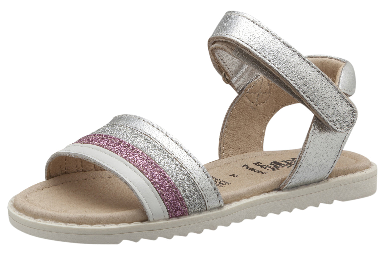 Old Soles Girls Colour Pot Leather Sandals, Silver/Snow/Glam Pink/Glam Argent/Silver