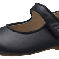 navy leather flat shoes