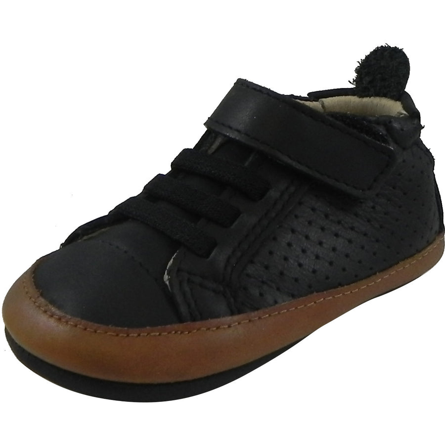 Old Soles Boy's & Girl's 074 Cheer Bambini Black Soft Leather Slip On ...