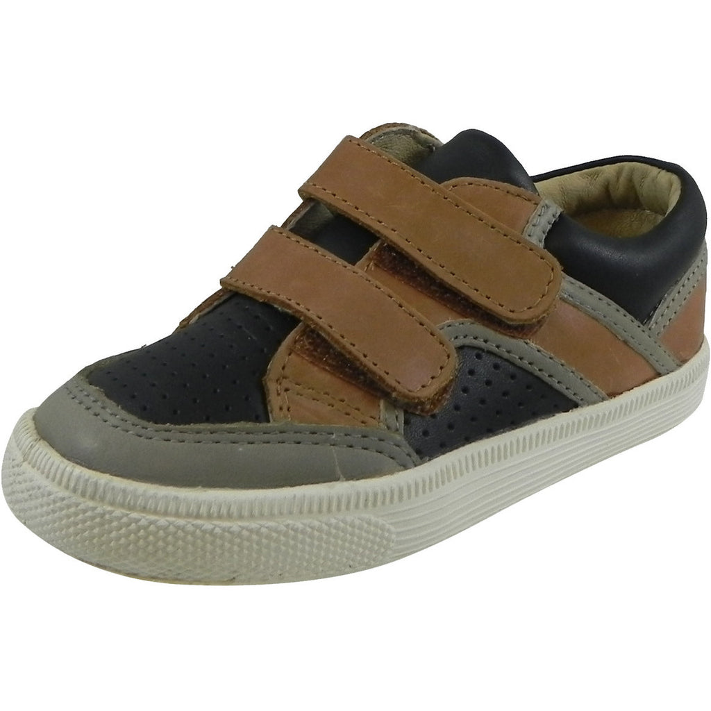 Old Soles Boy's 1029 Low Cred Leather Navy/Brown/Grey Sneakers – Just ...