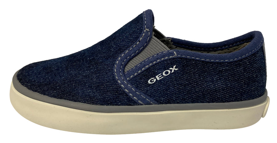 pacífico Cornualles Meyella Geox Boy's and Girl's Kilwi Denim Canvas Slip-On Sneaker – Just Shoes for  Kids