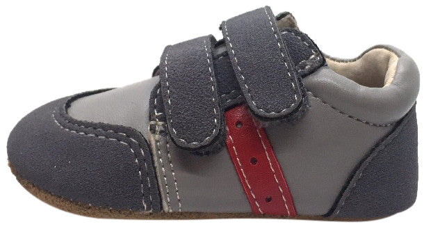 Livie & Luca Boy's & Girl's Sagan Smooth and Suede Gray Leather Double ...