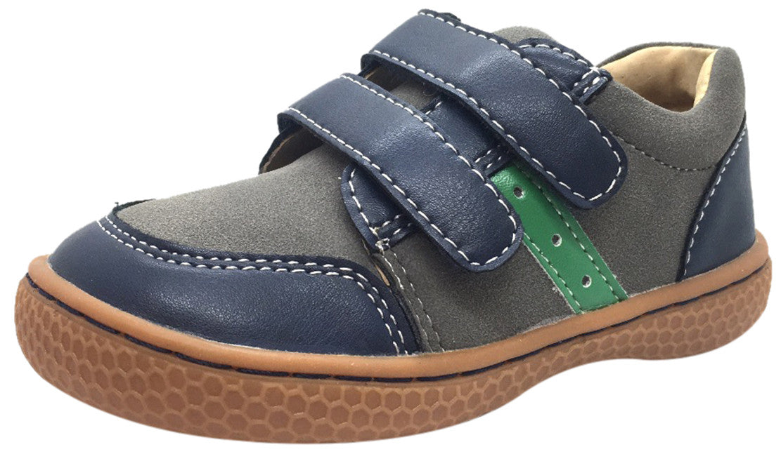 Livie & Luca Boy's Sagan Navy & Green Leather Sneaker Shoe with Double ...