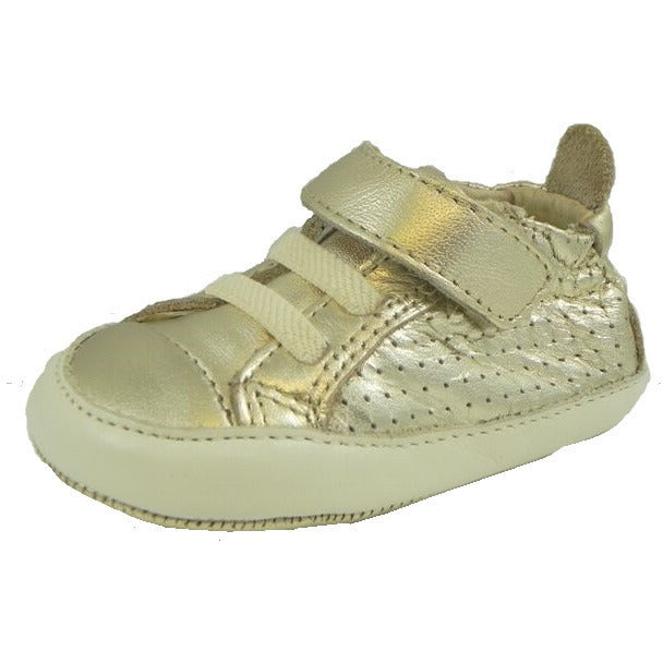 Old Soles Girl's and Boy's Cheer Bambini Gold Leather First-Walker Sne ...