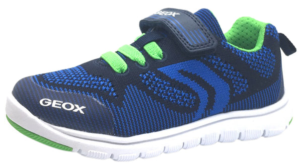 Geox Boy's Xunday Navy Blue Green Lightweight Hook Loop St – Just Shoes for Kids