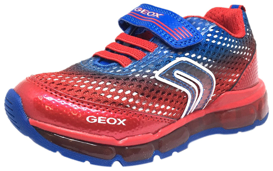 Geox Respira Boy's Android Royal Blue Red Mesh Light Up Double Hook – Just Shoes for