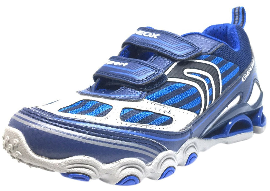 Geox Boy's Tornado Navy & Royal Blue Hook and Strap Sneake – Just Shoes for Kids