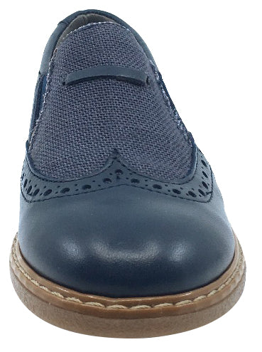 BluBlonc Boy's \u0026 Girl's Navy Leather 