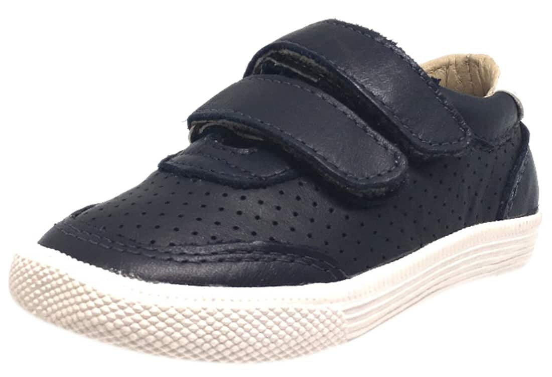 Old Soles Boy's R-Racer Navy Perforated Leather Double Hook and Loop S ...