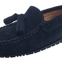 boys navy suede loafers