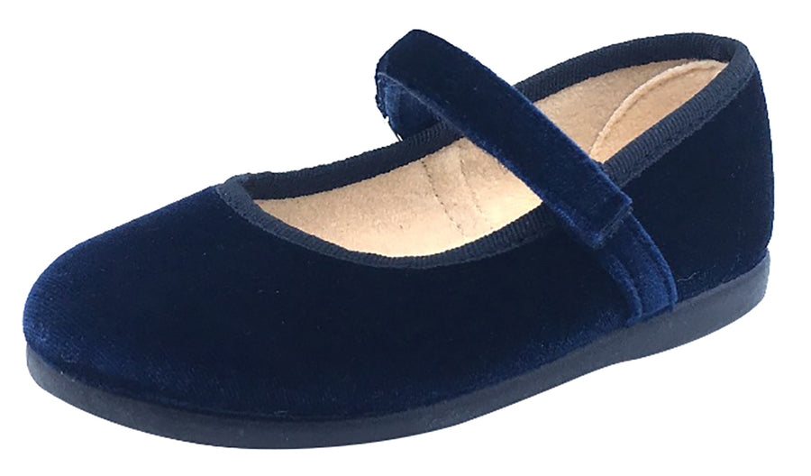 Loop Mary Jane, Navy Blue Velvet 