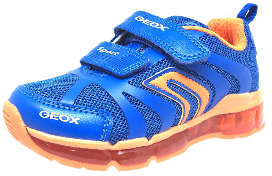 Geox Respira Boy's Royal Blue & Orange Mesh Light Up Double Ho Just Shoes for Kids