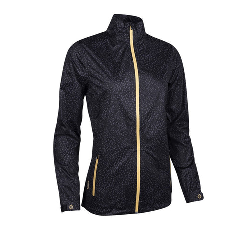 Sunderland women's waterproof jacket in black and gold