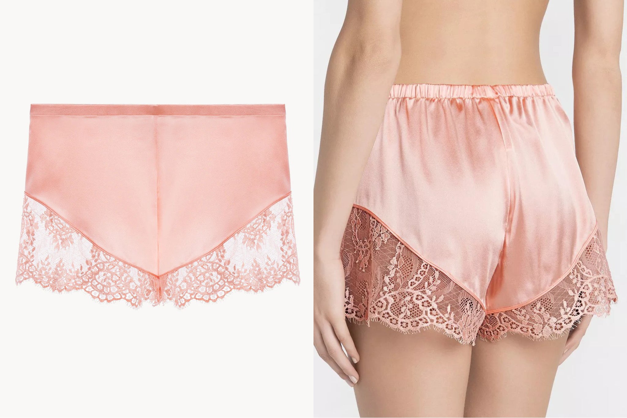 pink satin and lace French knickers
