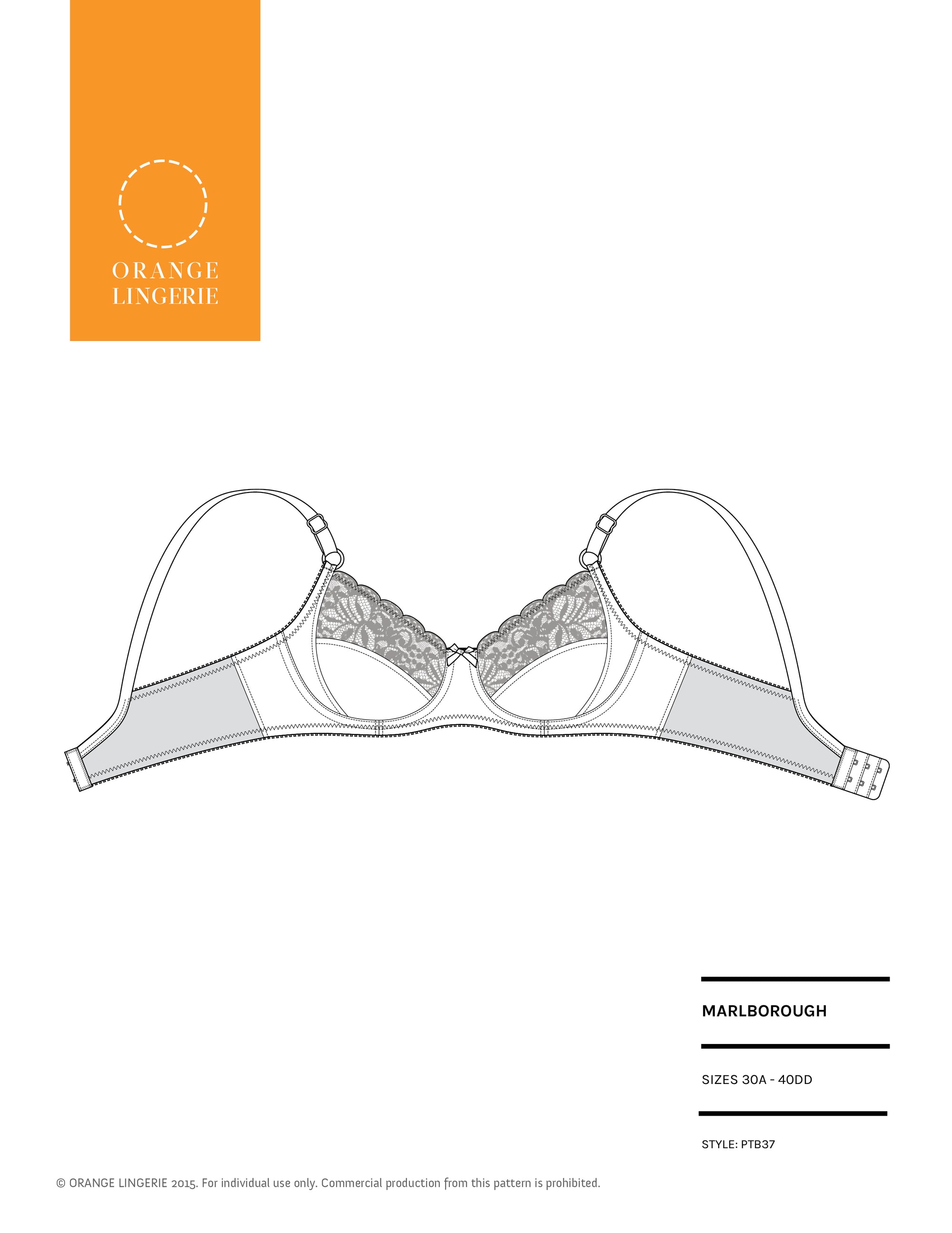 4090 B Size Instant Download PDF Lingerie Sewing Pattern Bra Pattern  Wedding Bustier Pattern Lace Lingerie Pattern Soft Cup Bra Balconet 