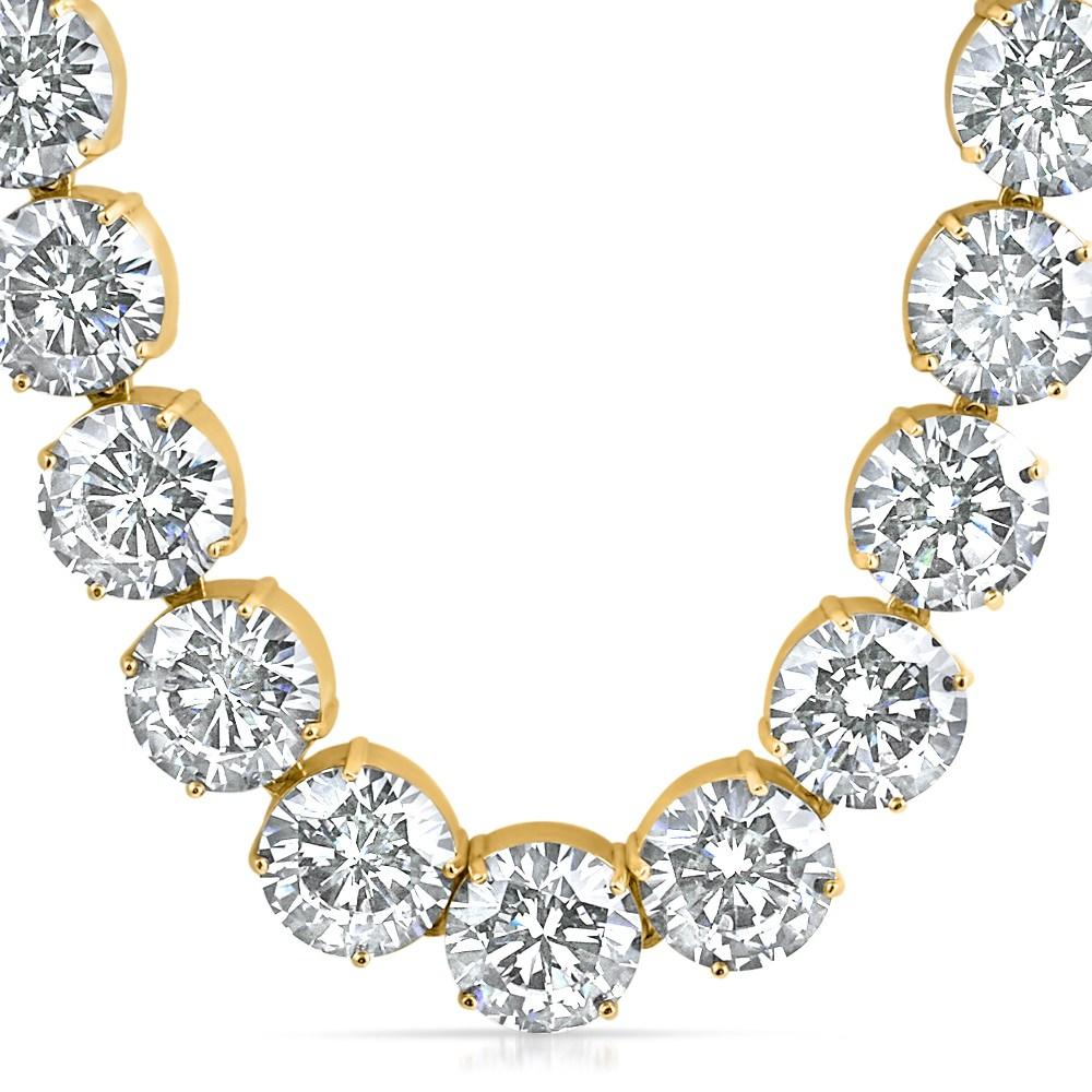 Jumbo 20MM Gold Steel CZ Tennis Chain - BlingBlowout product image