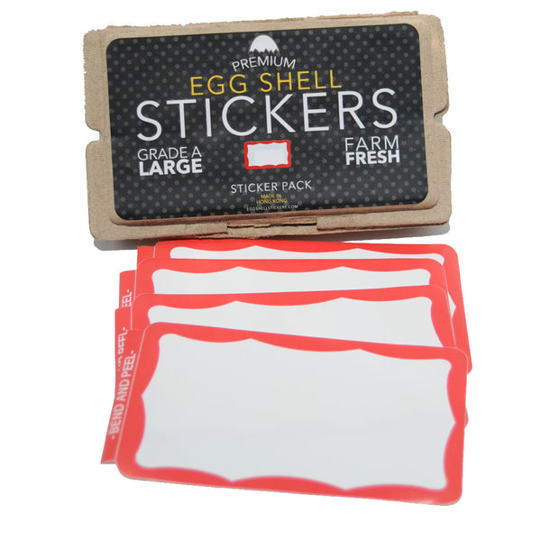 Egg Shell Sticker Red Wavy Border Blanks Pack 80pcs Infamyart 0774