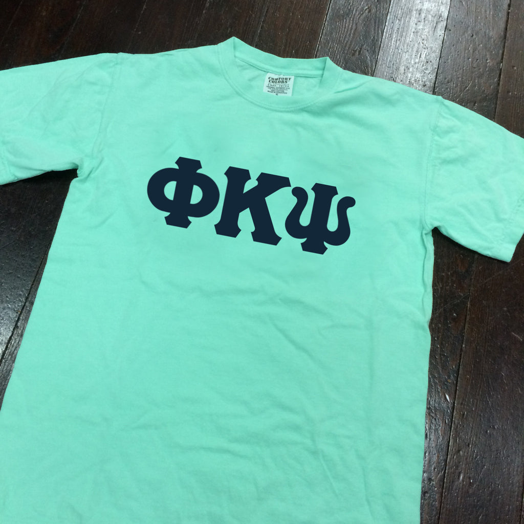 Sorority Fraternity Greek Letter Comfort Colors Shirt Campus