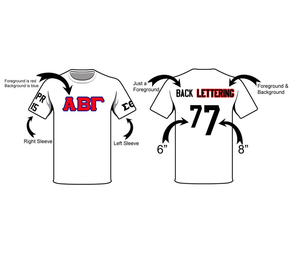 Sorority Fraternity Greek Letter Jersey 