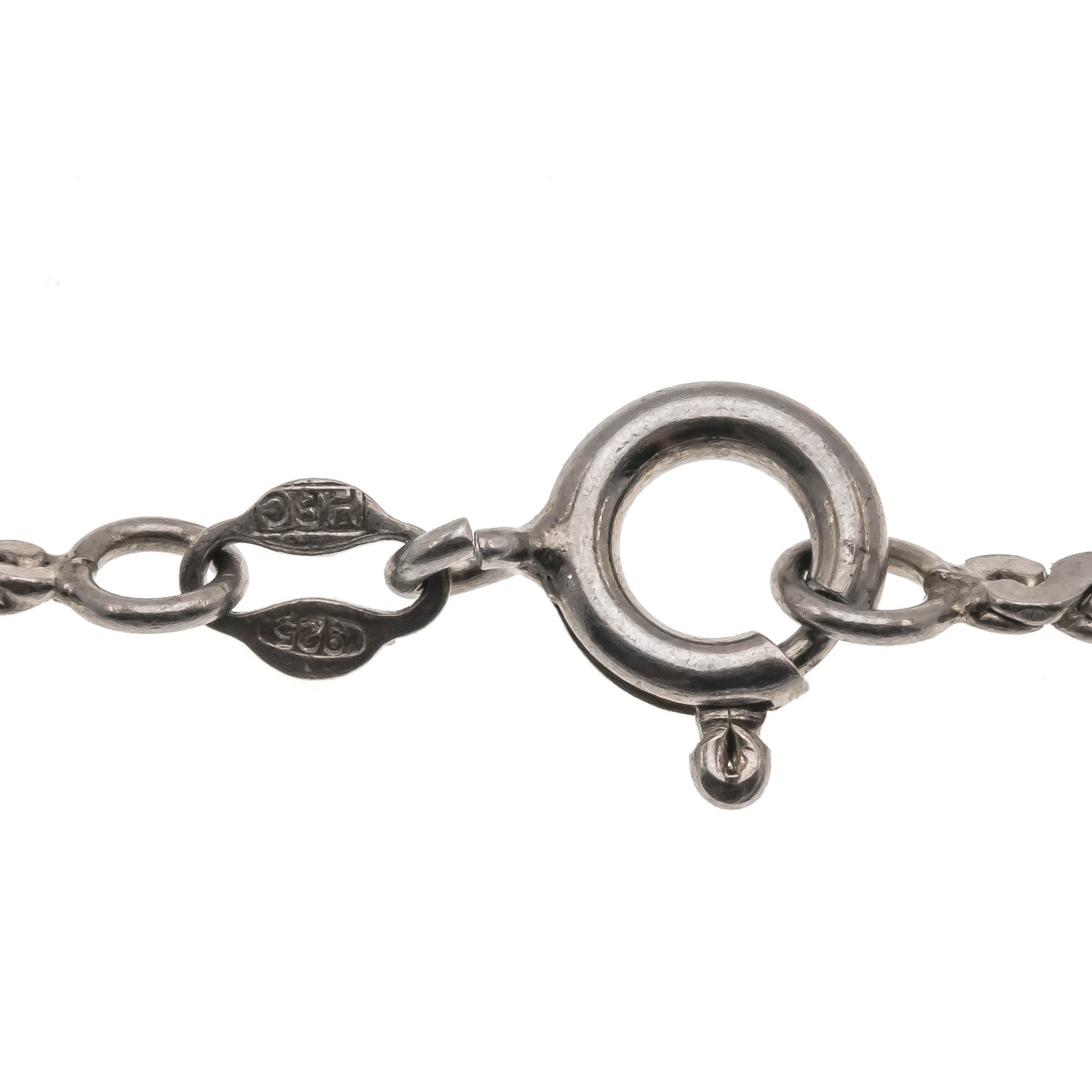 Serpentine - Vintage Sterling Silver Link Bracelet (VB046