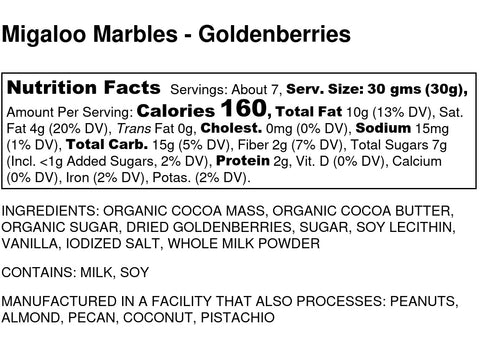 Migaloo Marbles, Dark Chocolate Goldenberries