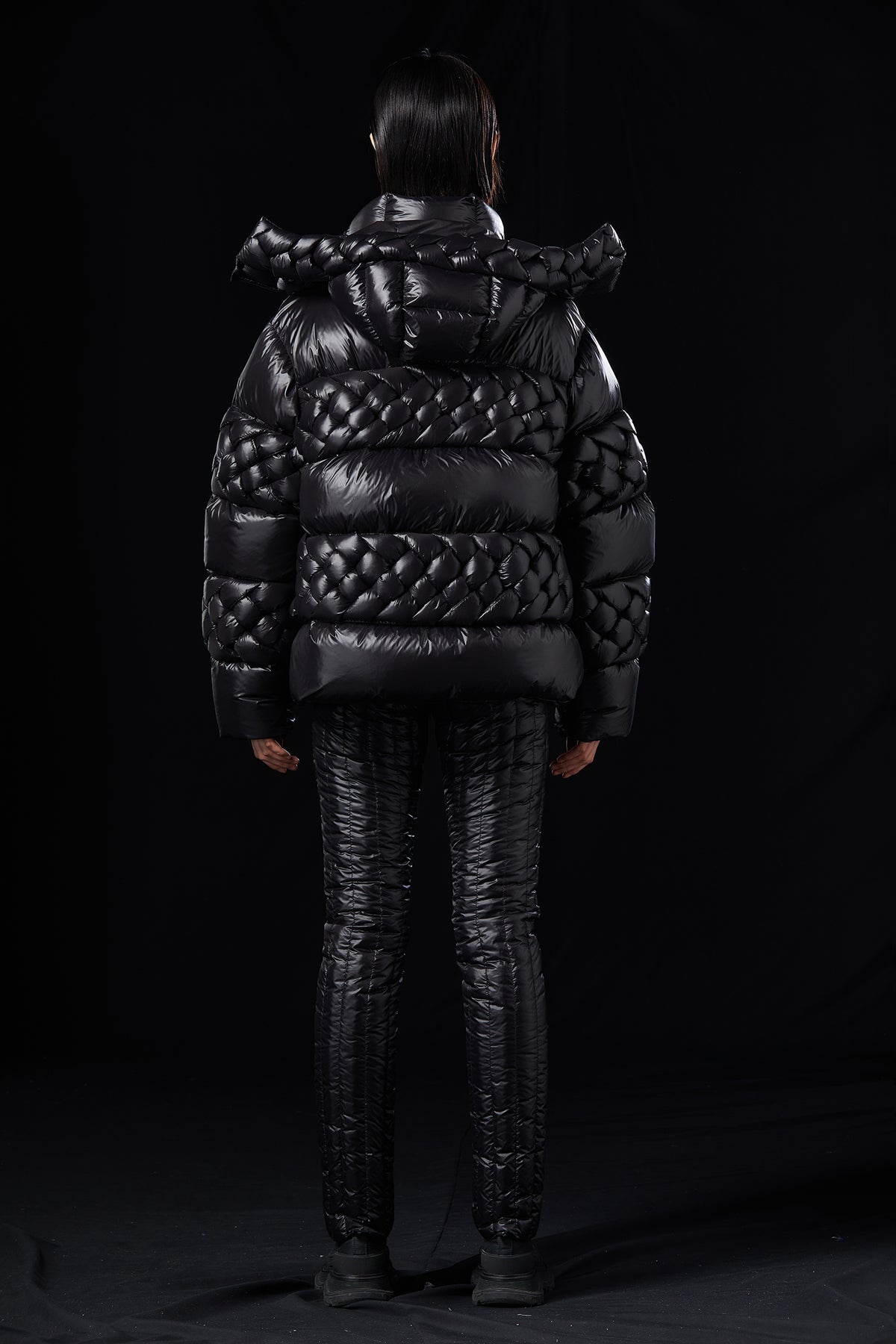 OVERSIZED BRAIDED GOOSE DOWN HOODED JACKET
