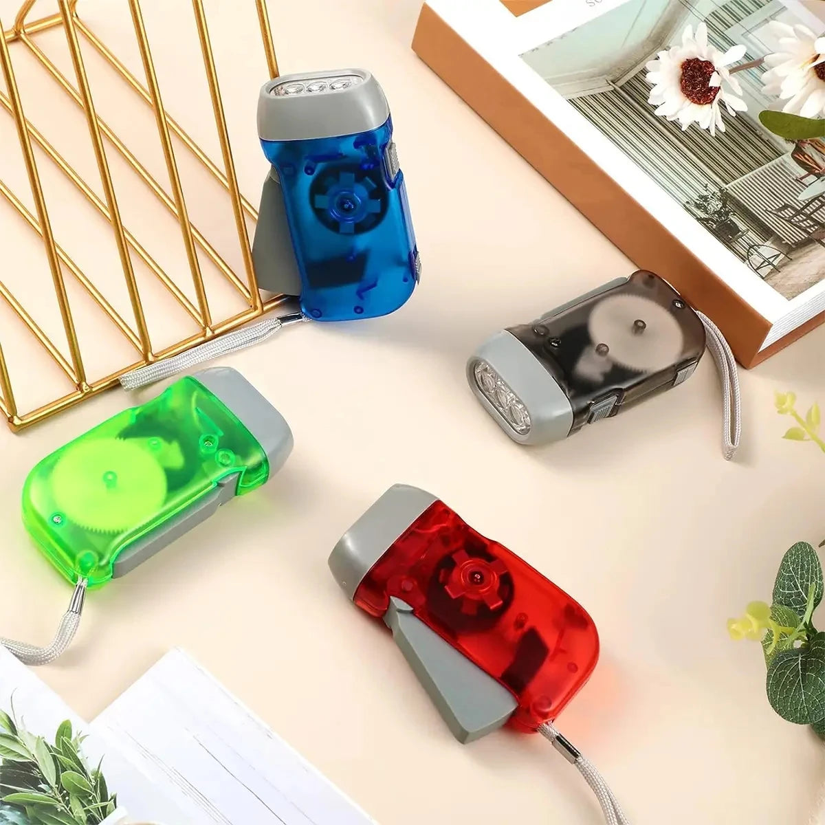 1pc-Hand held emergency flashlight emergency LED hand light convenient flashlight emergency power generation hand pressure light
