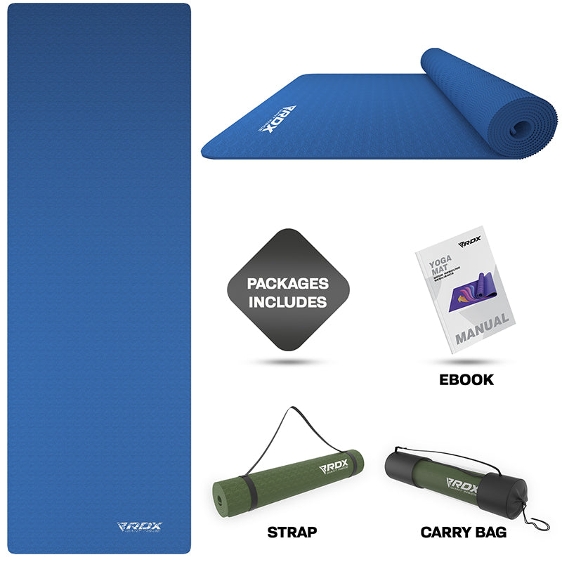 Best Travel Yoga Matt - RDX Anti Skid Yoga Mat - 6mm Rubber PU