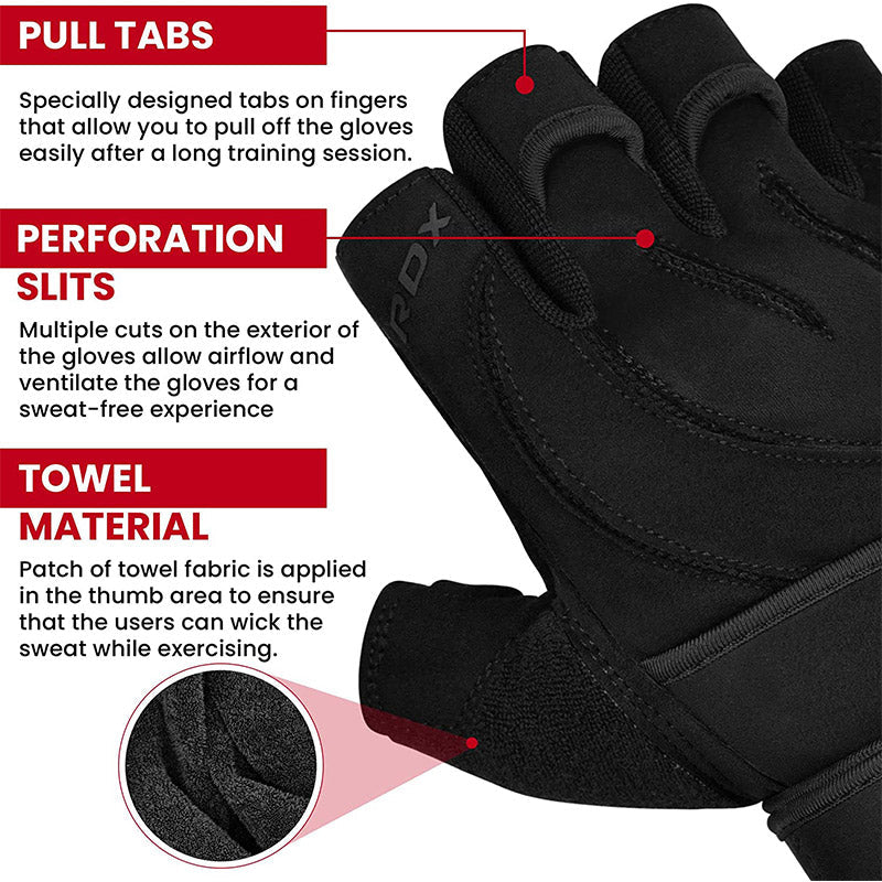 RDX L7 Weight Lifting Leather Gym Gloves – RDX Sports Store