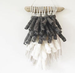 plump and co chunky wall hanging 1 ply grey and white xxl yarn using giant needles made in nz