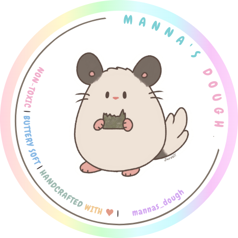 Brand logo of a beige chinchihlla with brown ears, holding a snack, surrounded  by a pastel rainbow circle