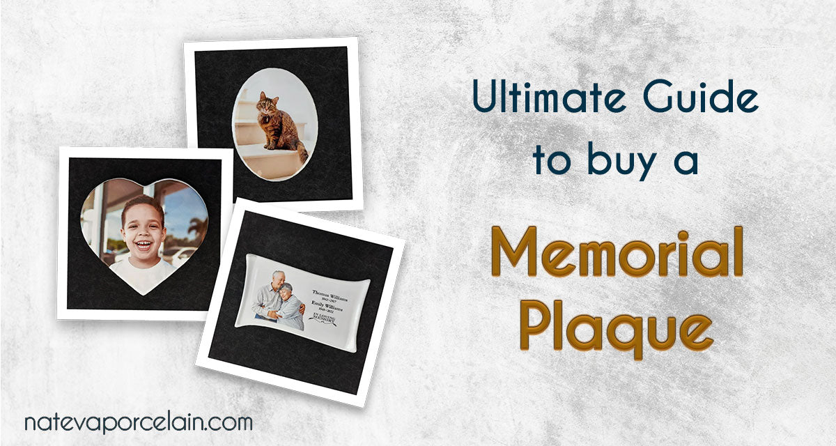 porcelain cat memorial plaque