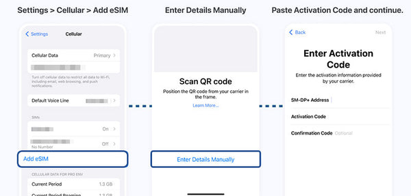 manually installl the esim