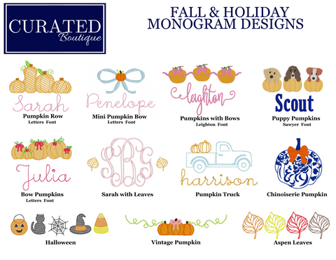 Fall and Holiday Monogram Designs Page 1