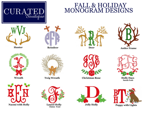 Fall and Holiday Monogram Designs Page 2