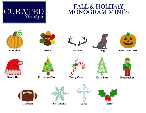 Fall and Holiday Monogram Mini's
