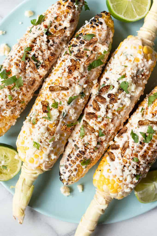 elotes with chile lime crickets