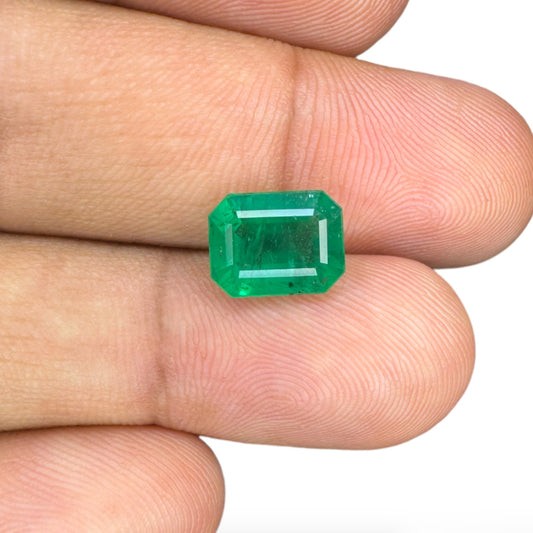 Natural Zambian Emerald Stone 2.55 carat  Emerald Cut  9.7x7.2 mm
