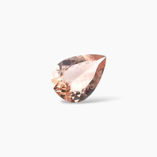 shop Natural Peach Morganite Stone 6.55 Carats Pear Cut (17.6 x 12 mm)