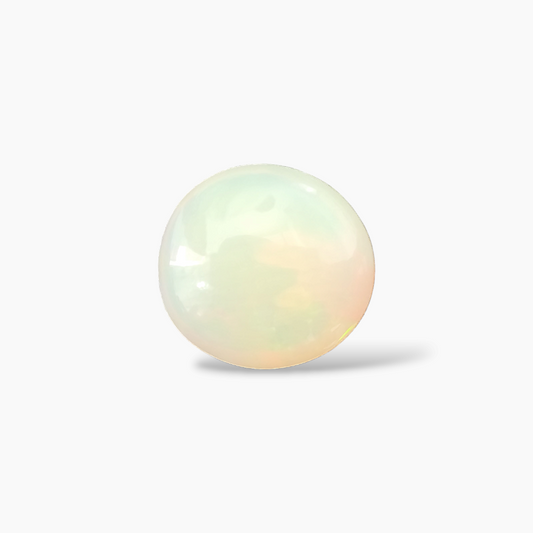 shop Natural White Ethiopian Opal  Stone 20.48 Carats Round Cabochon Shape  ( 18.5 mm ) 