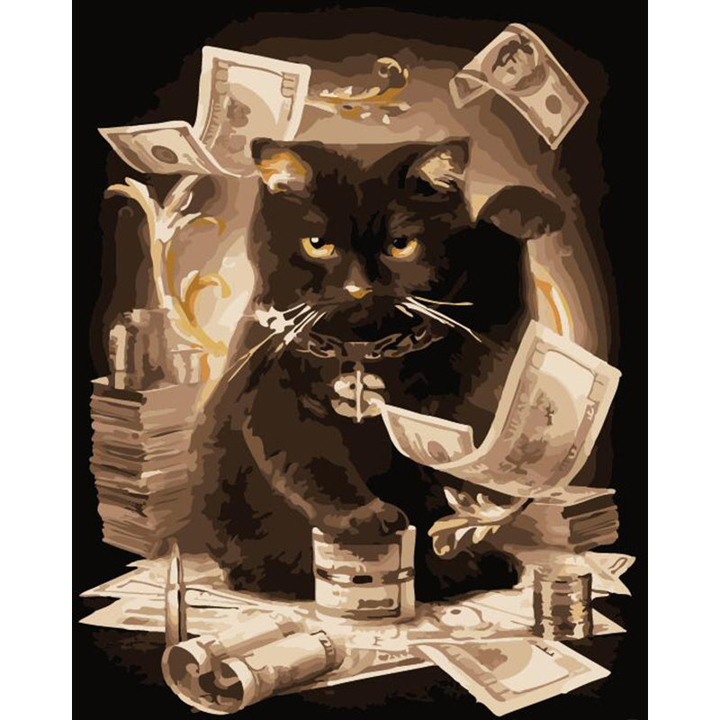 cat with money